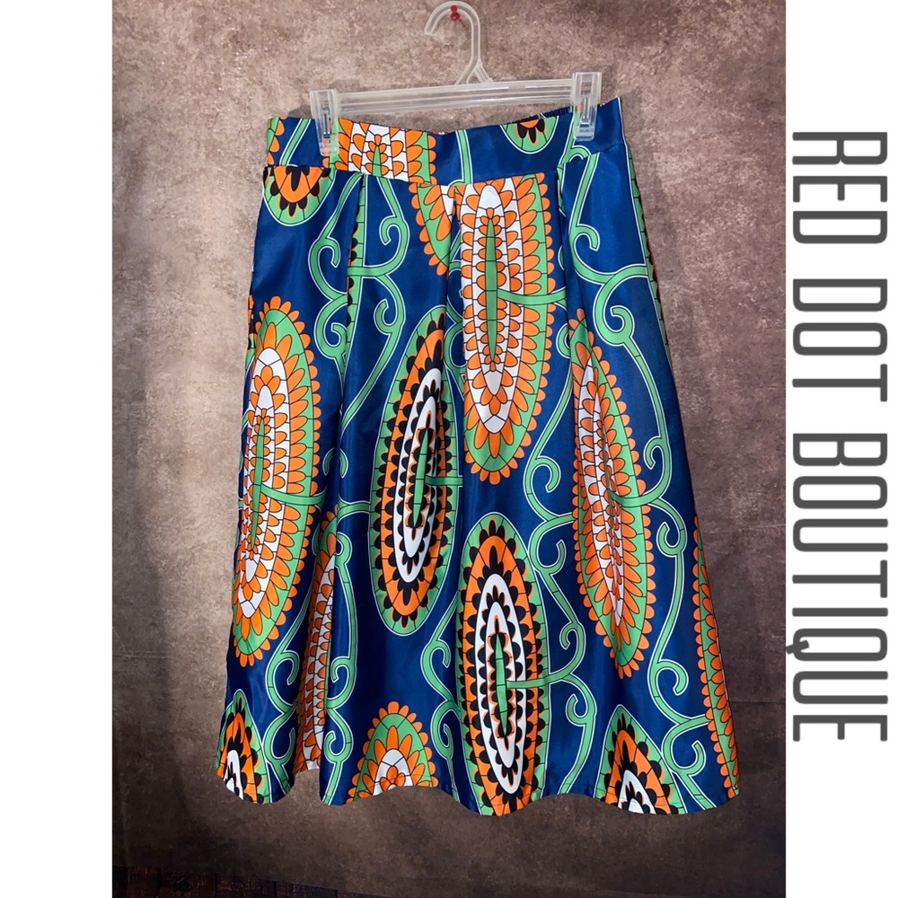 RED DOT BOUTIQUE~Plus Size Ethnic African Print Long Maxi Skirt~Women’s size 1X
